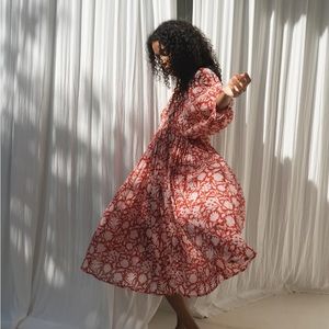 Daughters of India Kyra Midi Dress ~ Saffron